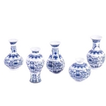 Blue and White Bud Vase Set