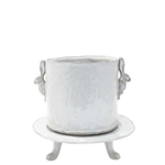 White Ceramic Rabbit Pot on Stand