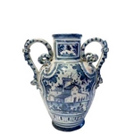 Delft Vase with Scroll Handles