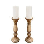 Pair French Wood Candlesticks