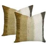 Pair Japanese Striped Shibori Pillows
