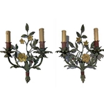 Pair French Tole Candle Sconces