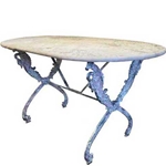 French Oval Swan Garden Table