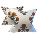 Pair Carnation Indian Pillows