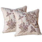 Pair Embroidered Thistle Pillows