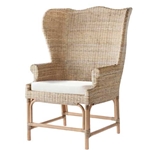 Woven Rattan Wing Back Arm Chair