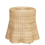 Natural Rattan Scalloped Side Table