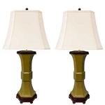 Pair Chinese Hexagonal Lamps