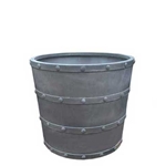 Pair Zinc Porto Round Planters
