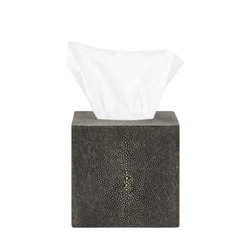 Grey Faux Shagreen Tissue Box