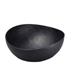 Black Crosshatch Bowl