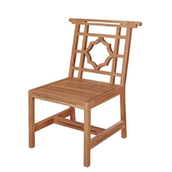 Lewis Carved Teak Side Chair