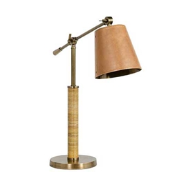 Brass Rattan Task Lamp