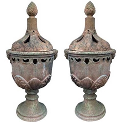 Pair Italian Covered Urns