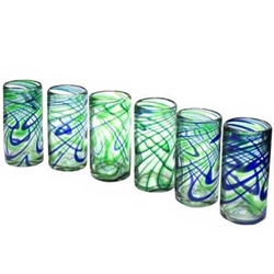 Blue and Green Marbleized Tumbler