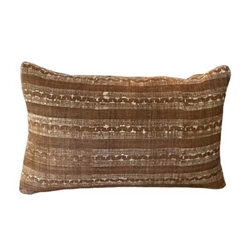Brown Linen Lumbar Pillow