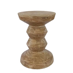 Cerused Wood Totem Side Table