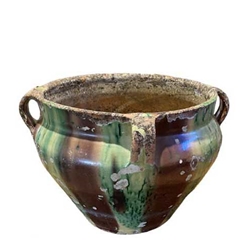 French Tricolor Olive Pot