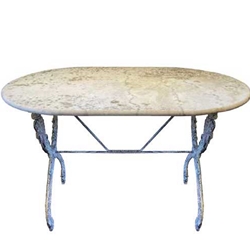 French Oval Swan Garden Table