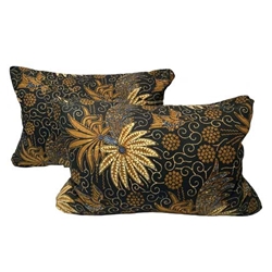 Black Batik Lumbar Pillow