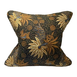 Pair Black Batik Pillows