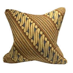 Pair Mustard Batik Pillows