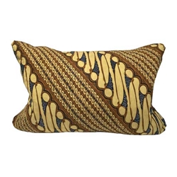 Mustard Batik Lumbar Pillow