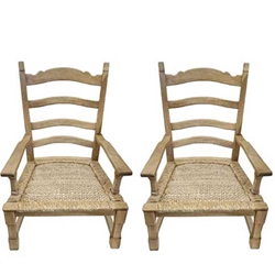 Pair French Ladderback Chairs