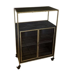 Ebony Wood Rolling Cabinet