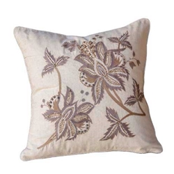 Pair Embroidered Thistle Pillows