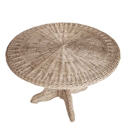 Round Rattan Pedestal Table