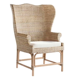 Woven Rattan Wing Back Arm Chair