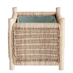 Teak and Rattan Planter