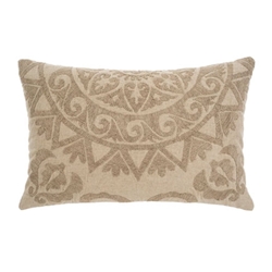 Beige Suzani Lumbar Pillow