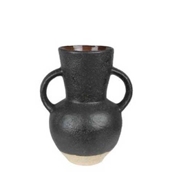 Black Ceramic Vase with handles