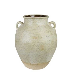 White Ceramic Vase with handles